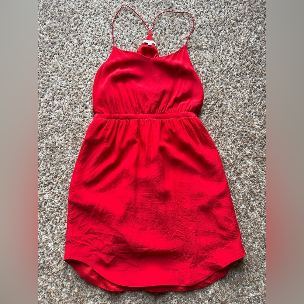 Madewell Red Starview Silk Dress 00